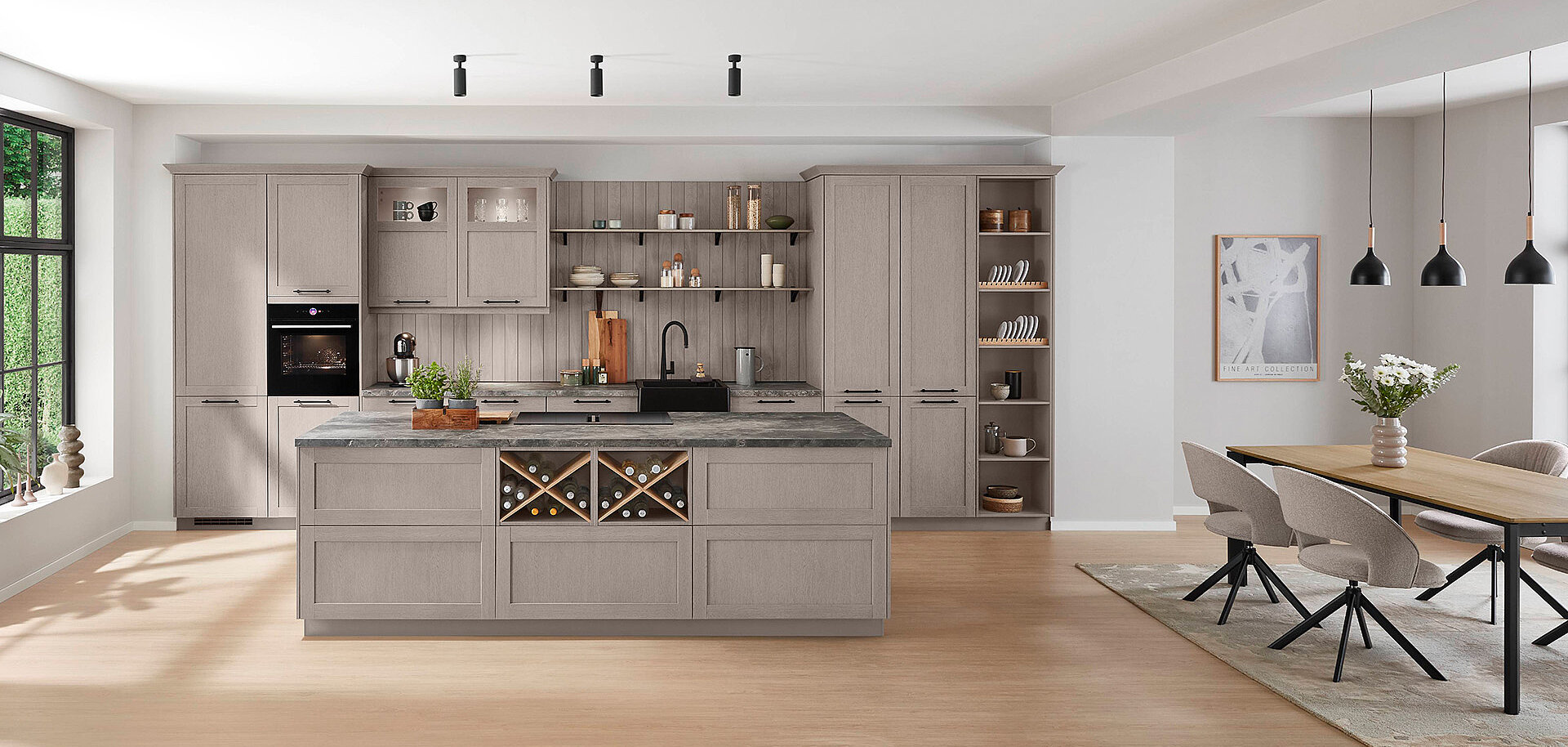 Nobilia Landhausküche mit Insel Macchiato