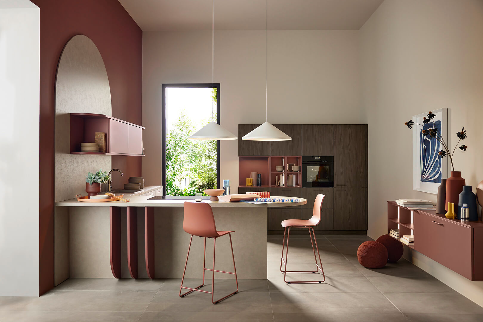 Nolte-Klassische-L-Kueche-Hennarot-matt