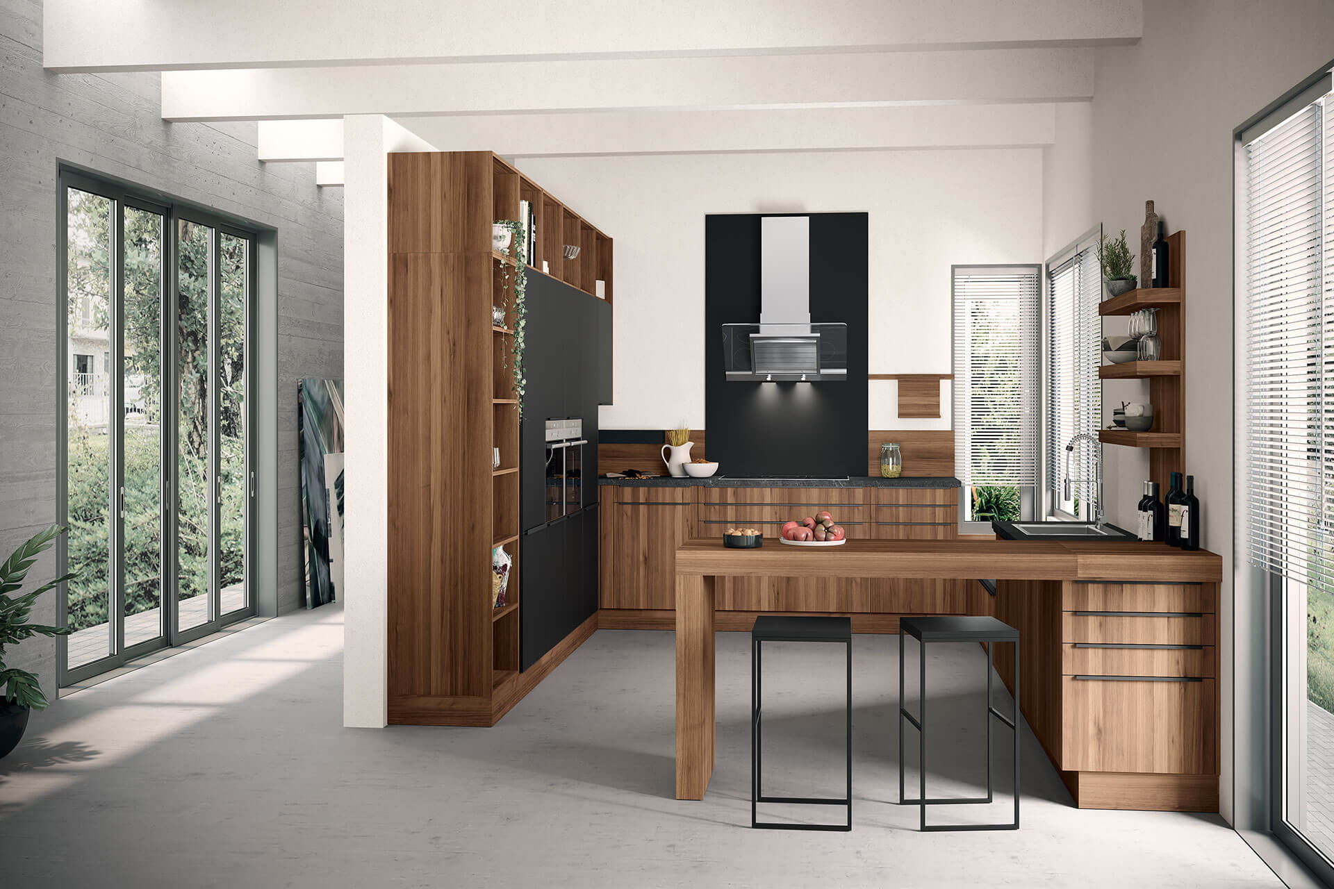 Oster Kueche Modell NOCE moderne G-Kueche mit Tresen