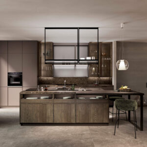 LEICHT WAKUU Designkueche Echtholz Metalliclack