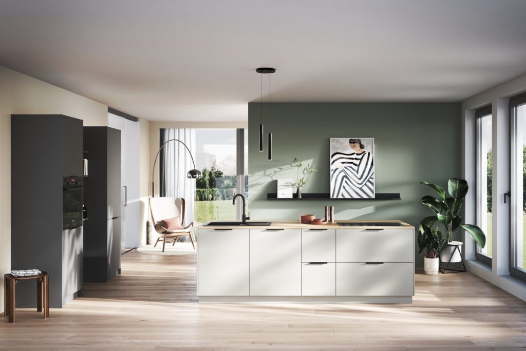 haecker moderne kueche sandgrau matt
