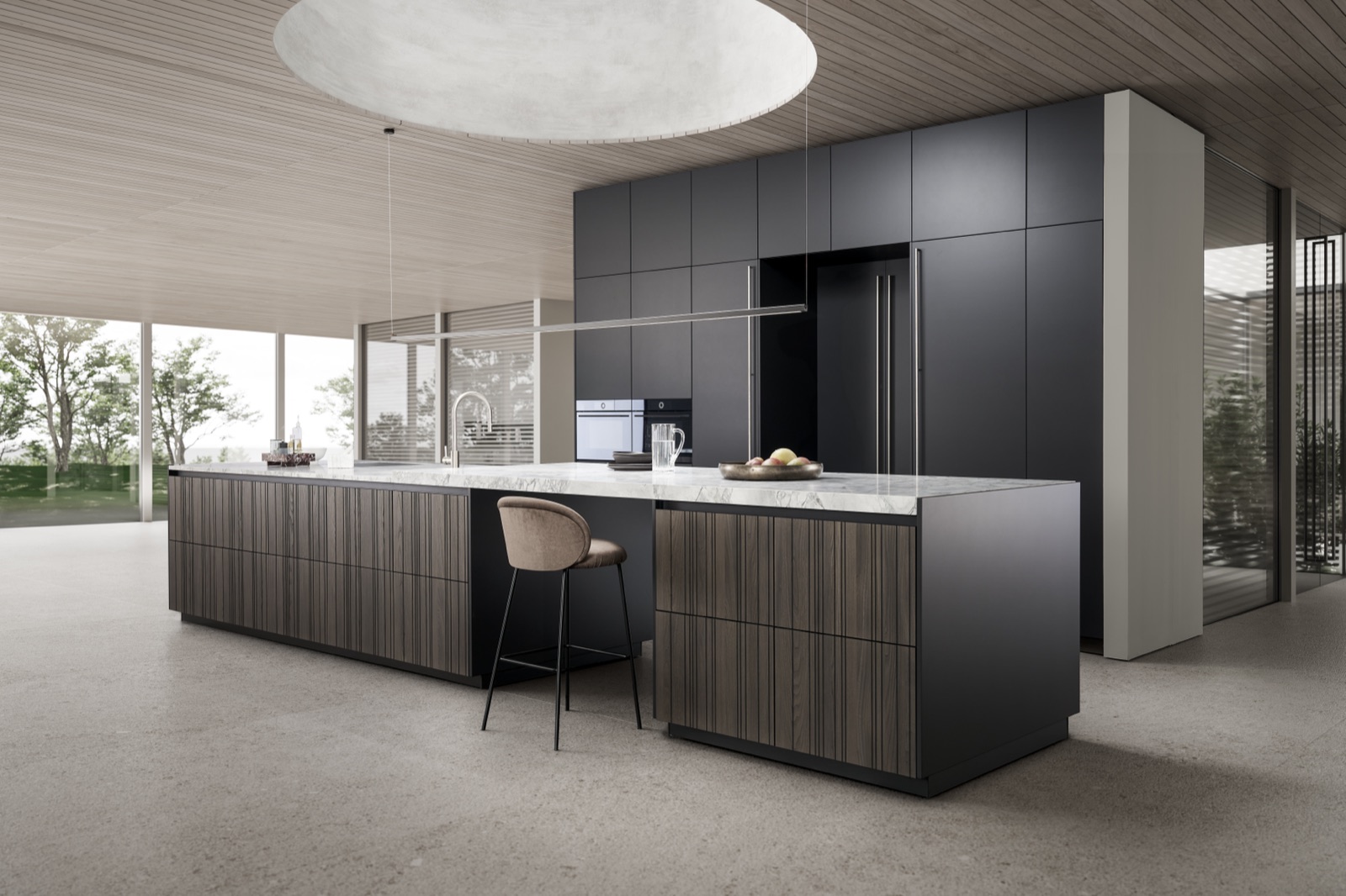 LEICHT Bahia Designküche mit Insel Holz