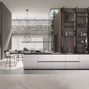 LEICHT Contino Inselküche Aluminium grifflos