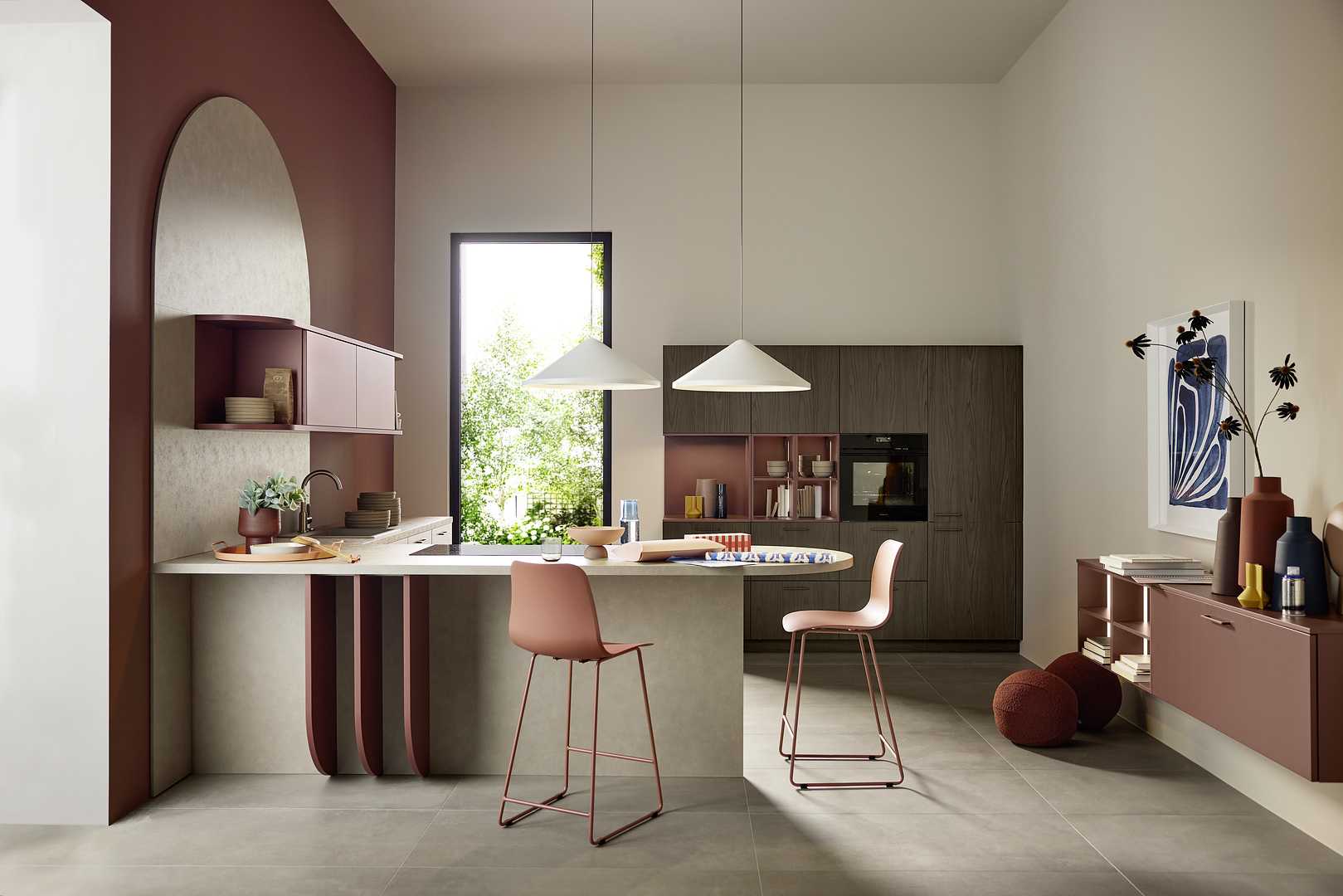 Nolte-Designkueche-mit-Tresen-hennarot